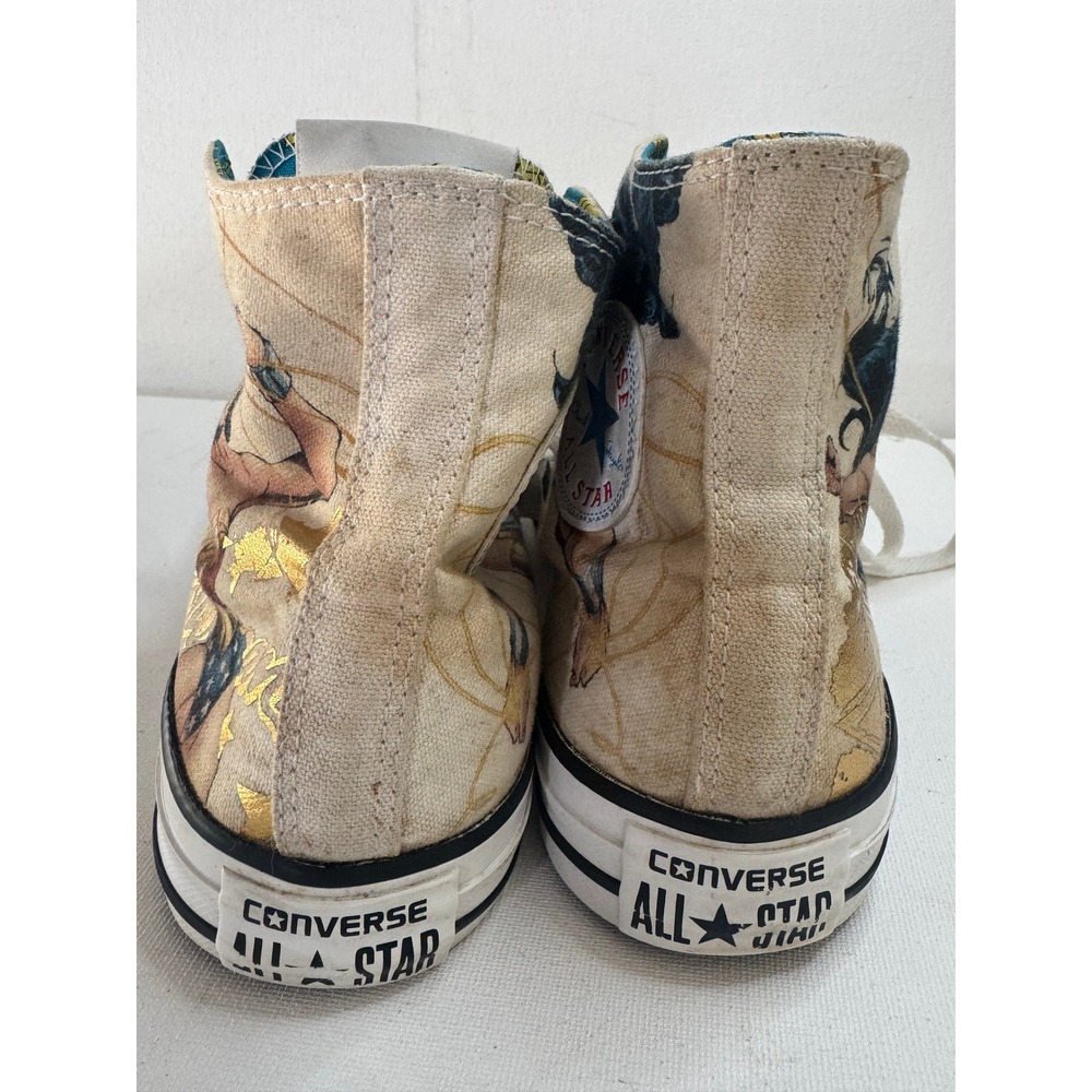 Converse Wonder Woman DC Comics High Top Sneakers Mens 7 Womens 9 Gold White - Picture 6 of 12